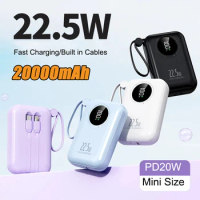 22.5W 20000mAh Mini Power Bank Fast Charging Portable Charger External Battery Pack Powerbank for iPhone Xiaomi Huawei Samsung