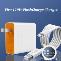 New For Vivo 120W FlashCharge Charger EU US Fast Flash Charging Adapter 6A 1M USB Type C Cable For Vivo IQOO 10 9 8 7 6 5 Pro