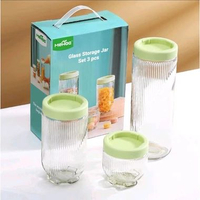 Toples Set Glass Storage Jar Meha isi 3 pcs