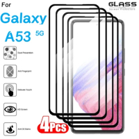 4Pcs Tempered Glass For Samsung Galaxy A53 A22 A14 5G Screen Protector Glass Film on Galaxy A53 5G