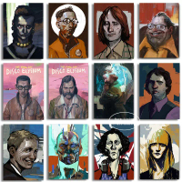 โปสเตอร์เกมเล่นบทบาท Disco Elysium ภาพวาดผ้าใบพิมพ์สไตล์เรศิลปะนามธรรมสำหรับตกแต่งผนังห้องนั่งเล่นขอ