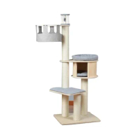 2021 Best Selling Cute Eco-Friendly Wood Pet Cat Scratching Tree Tower Cat Tree House