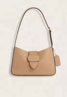 Coach Coach Eliza Shoulder Bag With Leather Covered Closure Tan