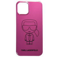 KARL LAGERFELD 卡爾公仔 Iphone 12手機殼(紫紅)