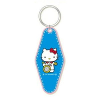 asdfkitty*KITTY 50週年紀念 復古吊牌鑰匙圈-打網球-吊飾 掛飾-日本正版商品