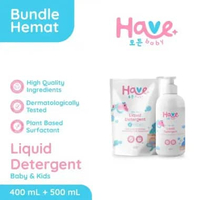 [BUNDLE] HAVE Baby Liquid Detergent Deterjen Cair BAYI & ANAK PREMIUM 500mL + 400mL