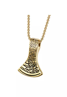 OPCHIC Men's Axe Engraved Titanium Steel Necklace