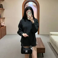 Tas MLB NY EMBROIDERY WHITE BLACK NYLON HOBO BAG 100% ORIGINAL 23X5X12CM