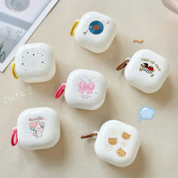 Korea Cute Cartoon white Earbuds Cover For Samsung Galaxy Buds FE Buds 2 Pro Lovely Girls Earphone Case For Samsung Buds Live