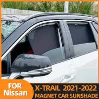 For Nissan X-TRAIL X TRAIL 2021 2022 Car Curtain Window Sunshade Covers Magnetic Sun Shade Visor Solar Auto Accessories XTRAIL