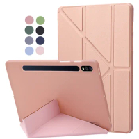 For Samsung Galaxy Tab S7 S8 S9 FE Plus S7 FE S7FE Case Multi-folding Stand Soft TPU Cover for Galaxy Tab S7 S8 S9 FE Plus Case
