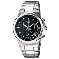 CASIO SHEEN戀夜星辰太陽能電波時尚錶(黑)
