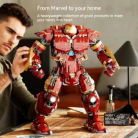 52cm Marvel Anti-iron Hulk Iron Man Assembled Toys Educational Armor Children Boys Building Blocks Decorative Ornaments Gift