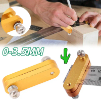 Adjustable Steel Ruler Brass Positioning Block-Angle Marking Gauge Scriber Line Drawing Marking Gaug