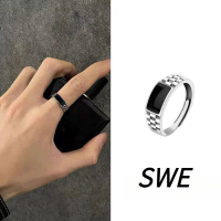 Adjustable Plaid Pattern Ring for Men and Women Fashion Personality Style