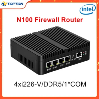 12th Gen N100 pfSense Firewall Router N5105 N6000 J4125 4xIntel i226 2.5G LAN NVMe Industrial Fanless Mini PC OPNsense PVE ESXi
