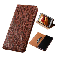 Natural Real Leather Magnetic Adsorption Flip Case For Sony Xperia L4/Sony Xperia L3/Sony Xperia L2 Phone Bag Card Slot Holder