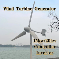 15KW Wind Turbine Generator 20KW Windmill 48V 96V 220V 380V Controller and On Grid Inverter For Urban Power Grid Free Energy