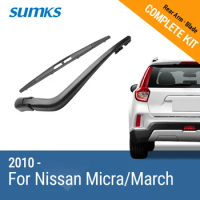 SUMKS Rear Wiper &amp; Arm for Nissan Micra/March 2010 2011 2012 2013 2014 2015 2016 2017