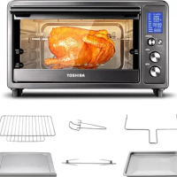 Toshiba Speedy Convection Toaster Oven Countertop with Double Infrared Heating, 10-in-1 with Toast, Pizza, Rotisserie