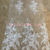 LV0010BCL quality beaded bridal lace fabric off white light ivory