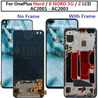 6.44" For OnePlus Nord LCD with frame Display Screen TouchDigitizer Replacement For OnePlus 8 NORD 5G AC2001 AC2003 LCD Repair
