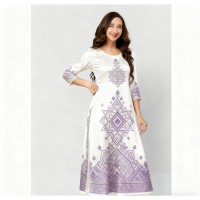 Contemporary Muslimah Kurta | Modern Round Collar | Paduan Corak Tradisional Women'S Ethnic Kurt
