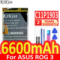 KiKiss C11P1903 6600mAh Battery for ASUS Rog Phone 3 Phone3 ROG3 ROG 3 Batteries + Free Tools