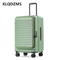 KLQDZMS High Quality Luggage PC Boarding Case 28 Inch Front Opening Laptop Trolley Case 20" Travel Bag 24" Cabin Suitcase