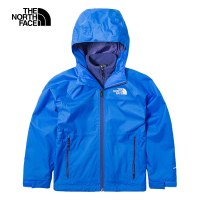 【The North Face 官方旗艦】北面兒童藍色防水透氣舒適保暖連帽三合一外套｜82Y1I0K