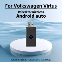 Mini Android Auto Adapter USB Type-C Dongle Newest Smart AI Box for Volkswagen VW Virtus Car OEM Wired Android Auto to Wireless