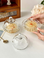 中式燕窩碗銀耳盅玻璃帶蓋透明精致高級家用水果點心甜品碗小湯盅