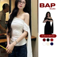 [Đang sale lớn] Áo trễ vai nữ tay ngắn tà bèo cách diệu BAP STUDIO  Thiết kế dáng nữ tính phong cách