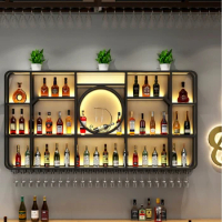 Modern Whisky Wine Cabinets Bottle Wall Mounted Liquor Shelf Wine Cabinets Unique Cocktail Mueble Para Vino Commercial Furniture