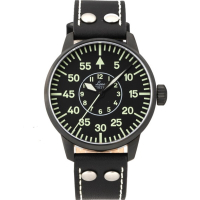 Laco朗坤 Bielefeld 861760夜光飛行機械腕錶-黑/42mm