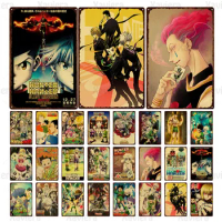 Hunter X Hunter Metal Tin Sign Japanese Anime Poster Hisoka Retro Plaque Home Decor Kids Room Club Vintage Wall Sticker 20X30Cm