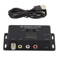 RF Modulator Professional PAL NTSC 21 Channel AV to RF Convertor 471.25MHz-885.25MHz Fit for Set Top Box DVR DVD