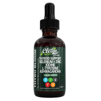 Clean Nutra Thyroid Support Drops Selenium Zinc Iodine L-Tyrosine Ashwagandha for Metabolism & Hormo