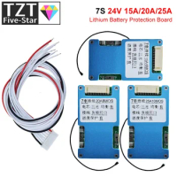 BMS 7S 24V 15A 20A 25A Li-ion Lmo Ternary Lithium 18650 Battery Charger Protection Board Balance And NTC Temperature Protect
