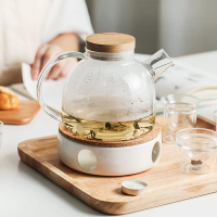 茶趣 木蓋玻璃茶壺 家用透明高硼硅耐熱花茶壺大容量茶具套裝