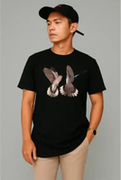 Kaos Pria Premium Motif 3Dimensi Animasi Burung Tekukur Tshirt Oblong Laki Hc0872 By hans & co putih