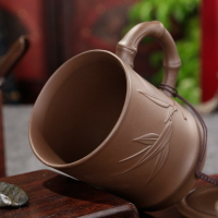宜興紫砂杯男士茶杯主人杯大陶瓷帶蓋杯家用辦公室杯子單個喝茶杯