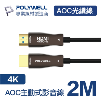POLYWELL HDMI AOC光纖線 2.0版 2M