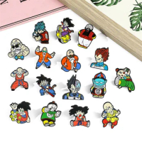 Anime Dragonball Enamel Pins Collect Dragon Ball Super Saiya Teenager Wukong Master Roshi Metal Kuririn Brooch Backpack Badges