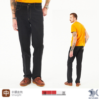 【NST Jeans】撞色車線 卡其車線休閒黑褲 遠紅外線奈米纖維-中腰直筒 390(5872) 台灣製