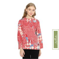 Agrapana Blouse Baju Batik Wanita Modern Sadi Lengan Panjang Gamis Pekalongan Tunik Kerja Kondangan 
