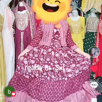 anarkali set iner auter bahan katun adem Formal Wanita Dress Panjang
