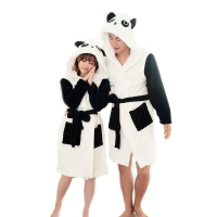 Jubah kartun Panda untuk wanita panjang jubah seksi d arnab jahit lembu Seep haiwan tidur jubah jubah mandi wanita Nightgown haiwan kartun