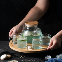 加厚玻璃茶壺日式透明花茶壺家用涼開水具套裝下午茶具加熱器含托