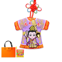【童樂繪金飾】九天玄女-小神衣 大保庇 黃金金湯匙紅繩項鍊 平安符禮盒 約重0.05錢±0.01(999純金神明御守)